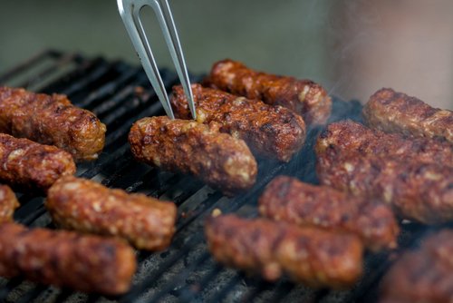 Barbeque with traditional romanian mici